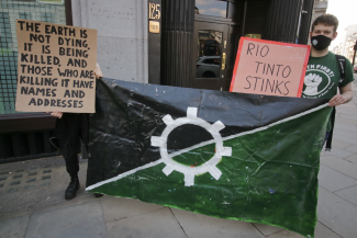 Protesting Rio Tinto, central London 5th June 2021 PHOTO Steve Eason